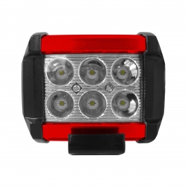 Par de Faros de 6 Hiper LEDs Blancos con Carcasa Color Rojo Tunix 