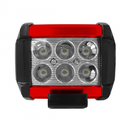 Par de Faros de 6 Hiper LEDs Blancos con Carcasa Color Rojo Tunix 