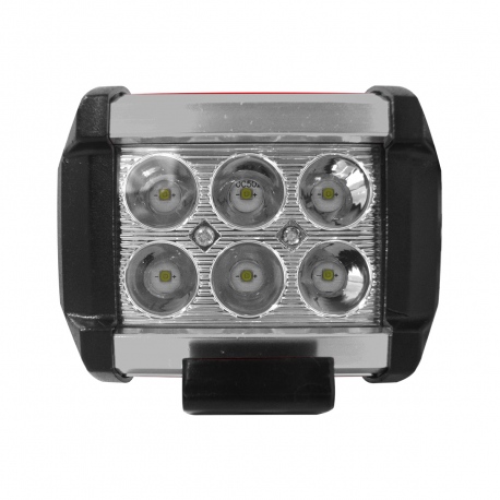 Par de Faros de 6 LEDs Blancos con Carcasa Color Plata Tunix