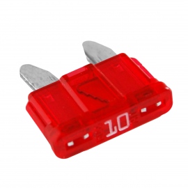Caja con 100 Fusibles Rojos Tipo Clavija Mini de 10 Ámperes Tunix