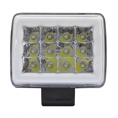 Par de Faros con 12 Leds Blancos (3 Hileras) Estrobo y Ojo de Ángel Azul Tunix