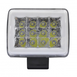 Par de Faros con 12 Leds Blancos (3 Hileras) Estrobo y Ojo de Ángel Verde Tunix