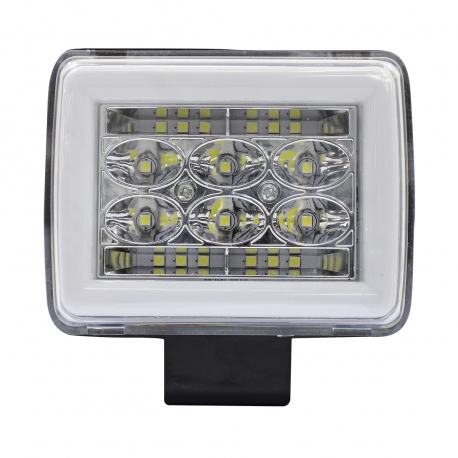 Par de Faros con 18 Leds Blancos Estrobo y Ojo de Ángel Verde Tunix