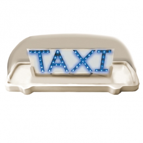 Copete para Taxi Transparente con Leds Azules y 2 Vistas Tunix