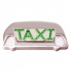 Copete para Taxi Transparente con Leds Verdes y 2 Vistas Tunix