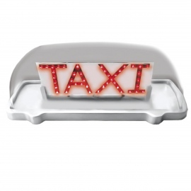 Copete para Taxi Transparente con Leds Rojos y 2 Vistas Tunix