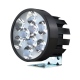 Faro Mini Redondo con 9 Hiper Leds bicolores Ambar y Blanco con Estrobo y Carcasa Negra Tunix