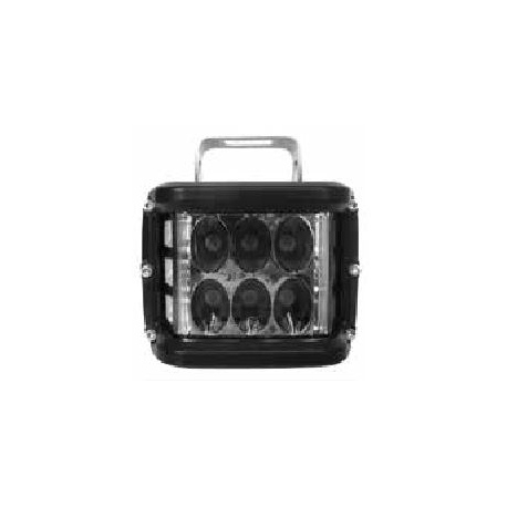 Par de Faros de 6 Hiper LEDs Blancos, LED Lateral con Función de Estrobo Ámbar Tunix 