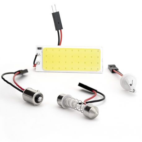 Kit de Focos de 36 LEDs Cob Blancos con Adaptadores Tunix