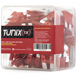 Caja con 100 Fusibles Rojos de Clavija de 10 Amperes Tunix