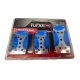 Kit de 3 Cubrepedales de Aluminio con Plástico Azul Tunix