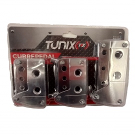 Kit de 3 Cubrepedales de Aluminio Plata Tunix