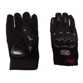 Guantes Negros Ventilados y Completos con Protecciones Tunix para Motociclista